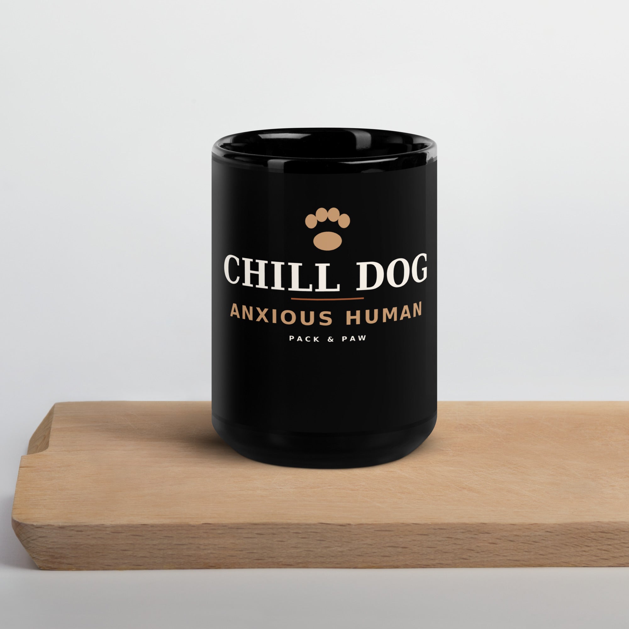 Pack & Paw Chill Dog Mug — 15 oz, front view