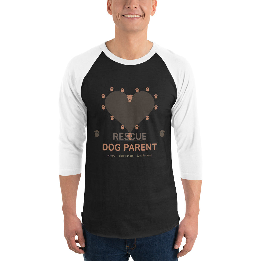 Pack & Paw Rescue Dog Parent — Baseball Tee, front view
