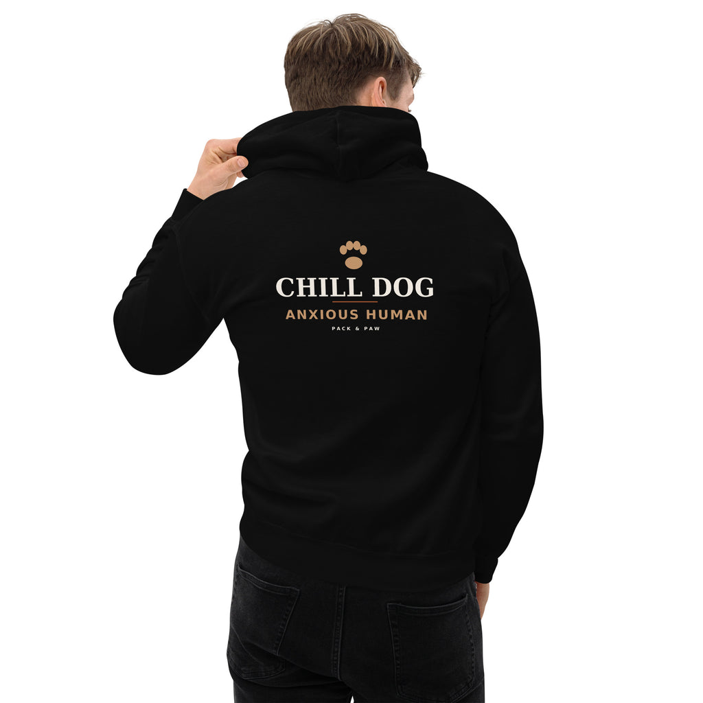 Pack & Paw Chill Dog, Anxious Human Hoodie — back view (3)